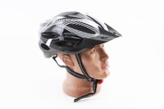 Шлем велосипедный L (54-62 см), съемный козырек, черно-белый, PRC VB-408010 фото