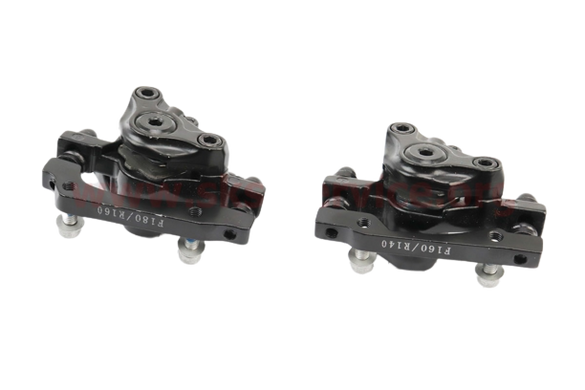 Гальмо Disk-brake переднє (F160/R140мм)+задне (F180/R160мм), диски 160мм, кріпл. 6 болтів, чорний DX-2019 VB-411829 фото