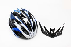 Шлем велосипедный AVANTI AV-01, M (54-57 см), съемный козырек, черно-сине-белый VB-408105 фото