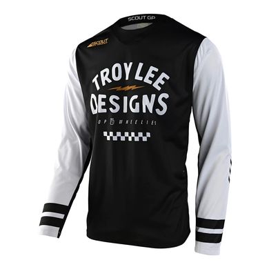 Мото джерси TLD Scout GP Jersey RIDE ON BLACK/WHITE S