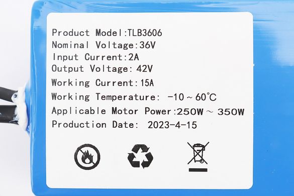 Аккумулятор 36V15Ah TLB3606 Li-ion (L200*W75*H70mm)