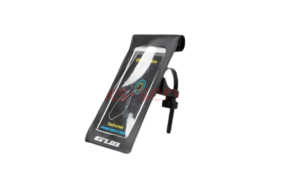 Тримач-чохол телефону 175х108мм на кермо, Ziplock, сенсорна плівка, вологозахисний, швидкознімний, регульований, чорний GUB 919 VB-409318 фото