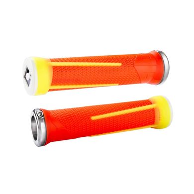 Гріпси ODI AG-1 Signature Fl.Orange/Fl. Yellow w / Silver clamps (жовто-помаранчеві з срібними замками) D35A1OY-S фото