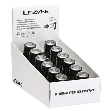 Набор переднего света Lezyne FEMTO DRIVE BOX SET FRONT 12 штук Черный 15 люменов Y13 84726ROSN фото