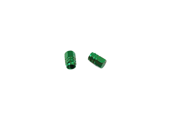 Ковпачок ніпеля "ШЕСТИГРАННИК", алюмінієвий, зелений 2шт VB-409411 фото